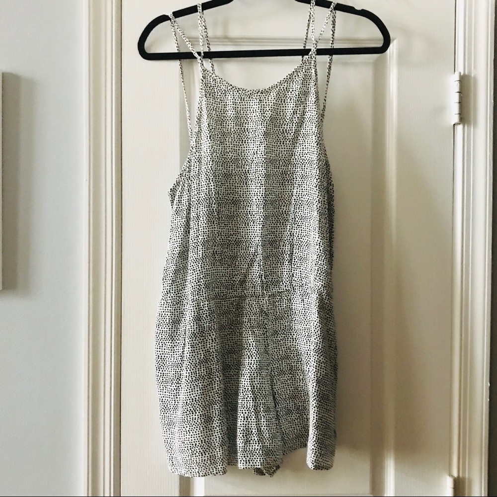NWT** ROXY black/white dots romper